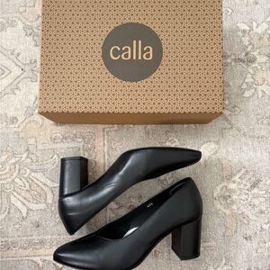 Calla Black Women's Block Heel Shoes